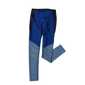 Outdoor Voices XS 7/8 Length Blue Colorblock Workout Leggings Athlesuire